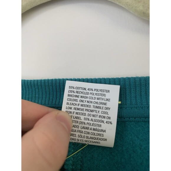 NWT All In Motions Women's Teal Fleece Lined Cropped Crewneck Sweatshirt Size 3X - Picture 5 of 9